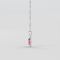 4.12 Ct. Pink Sapphire Pendant, 18K White Gold 3