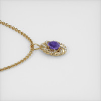 0.66 Ct. Violet Sapphire Pendant, 14K Yellow Gold 3