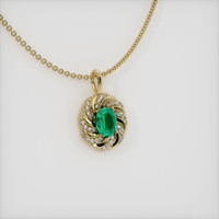 1.32 Ct. Emerald Pendant, 18K Yellow Gold 2