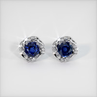 <span>3.67</span>&nbsp;<span class="tooltip-light">Ct.Tw.<span class="tooltiptext">Total Carat Weight</span></span> Sapphire Earrings, Platinum 950 1