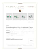 Pave Emerald Earrings 0.79 Ct.Tw.Total Carat Weight, Platinum 950 Appraisal
