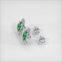 Pave Emerald Earrings 0.79 Ct.Tw.Total Carat Weight, Platinum 950 Preview