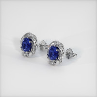 <span>3.67</span>&nbsp;<span class="tooltip-light">Ct.Tw.<span class="tooltiptext">Total Carat Weight</span></span> Sapphire Earrings, 14K White Gold 2