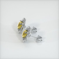 1.64 Ct.Tw. Yellow Sapphire Earrings, 18K White Gold 3