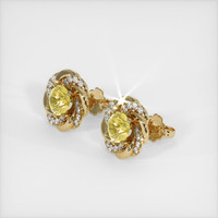 1.64 Ct.Tw. Yellow Sapphire Earrings, 14K Yellow Gold 2