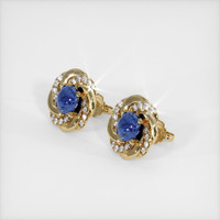 <span>3.06</span>&nbsp;<span class="tooltip-light">Ct.Tw.<span class="tooltiptext">Total Carat Weight</span></span> Sapphire Earrings, 14K Yellow Gold 2