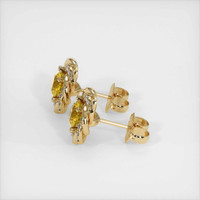 1.09 Ct.Tw. Yellow Sapphire Earrings, 14K Yellow Gold 3