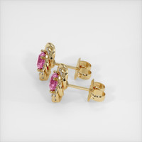 3.48 Ct.Tw. Pink Sapphire Earrings, 14K Yellow Gold 3