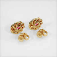 3.48 Ct.Tw. Pink Sapphire Earrings, 14K Yellow Gold 4