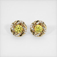 <span>1.64</span>&nbsp;<span class="tooltip-light">Ct.Tw.<span class="tooltiptext">Total Carat Weight</span></span> Sapphire Earrings, 18K Yellow Gold 1