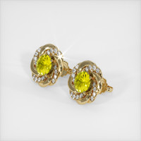 <span>2.12</span>&nbsp;<span class="tooltip-light">Ct.Tw.<span class="tooltiptext">Total Carat Weight</span></span> Sapphire Earrings, 18K Yellow Gold 2