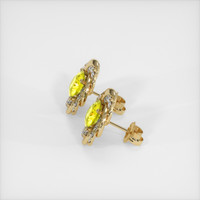 <span>2.12</span>&nbsp;<span class="tooltip-light">Ct.Tw.<span class="tooltiptext">Total Carat Weight</span></span> Sapphire Earrings, 18K Yellow Gold 3
