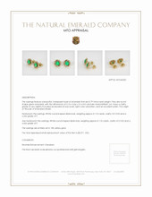 Emerald Earrings 0.79 Ct.Tw.Total Carat Weight 18K Yellow Gold Appraisal