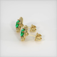 Emerald Earrings 0.79 Ct.Tw.Total Carat Weight 18K Yellow Gold Preview