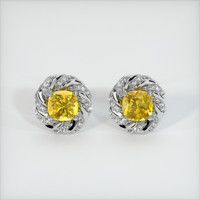 <span>1.44</span>&nbsp;<span class="tooltip-light">Ct.Tw.<span class="tooltiptext">Total Carat Weight</span></span> Sapphire Earrings, Platinum 950 1