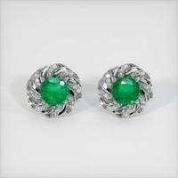 <span>1.77</span>&nbsp;<span class="tooltip-light">Ct.Tw.<span class="tooltiptext">Total Carat Weight</span></span> Emerald Earrings, Platinum 950 1