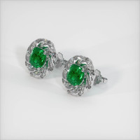 <span>1.77</span>&nbsp;<span class="tooltip-light">Ct.Tw.<span class="tooltiptext">Total Carat Weight</span></span> Emerald Earrings, Platinum 950 2