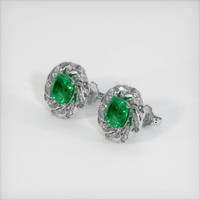 <span>1.45</span>&nbsp;<span class="tooltip-light">Ct.Tw.<span class="tooltiptext">Total Carat Weight</span></span> Emerald Earrings, Platinum 950 2