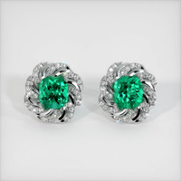 3.63 Ct.Tw. Emerald Earrings, Platinum 950 1