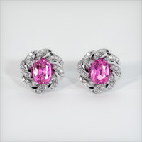 <span>2.16</span>&nbsp;<span class="tooltip-light">Ct.Tw.<span class="tooltiptext">Total Carat Weight</span></span> Sapphire Earrings, 14K White Gold 1