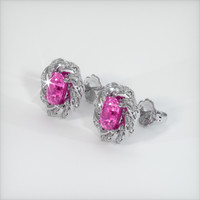 <span>2.16</span>&nbsp;<span class="tooltip-light">Ct.Tw.<span class="tooltiptext">Total Carat Weight</span></span> Sapphire Earrings, 14K White Gold 2