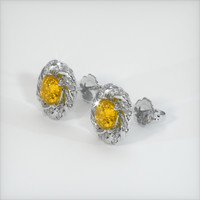 <span>1.44</span>&nbsp;<span class="tooltip-light">Ct.Tw.<span class="tooltiptext">Total Carat Weight</span></span> Sapphire Earrings, 18K White Gold 2