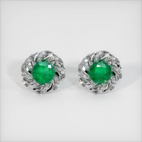1.77 Ct.Tw. Emerald Earrings, 18K White Gold 1