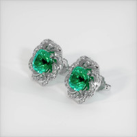 <span>3.63</span>&nbsp;<span class="tooltip-light">Ct.Tw.<span class="tooltiptext">Total Carat Weight</span></span> Emerald Earrings, 18K White Gold 2