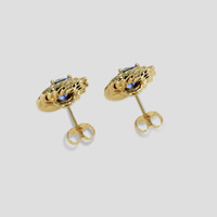 <span>4.19</span>&nbsp;<span class="tooltip-light">Ct.Tw.<span class="tooltiptext">Total Carat Weight</span></span> Blue Sapphire Earrings, 14K Yellow Gold 4