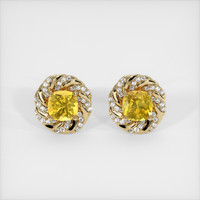 <span>1.44</span>&nbsp;<span class="tooltip-light">Ct.Tw.<span class="tooltiptext">Total Carat Weight</span></span> Sapphire Earrings, 14K Yellow Gold 1