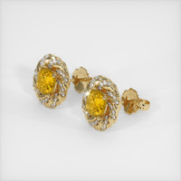 <span>1.44</span>&nbsp;<span class="tooltip-light">Ct.Tw.<span class="tooltiptext">Total Carat Weight</span></span> Sapphire Earrings, 14K Yellow Gold 2