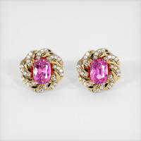 <span>2.16</span>&nbsp;<span class="tooltip-light">Ct.Tw.<span class="tooltiptext">Total Carat Weight</span></span> Sapphire Earrings, 14K Yellow Gold 1