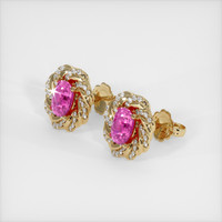 <span>2.16</span>&nbsp;<span class="tooltip-light">Ct.Tw.<span class="tooltiptext">Total Carat Weight</span></span> Sapphire Earrings, 14K Yellow Gold 2