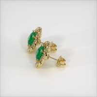 1.77 Ct.Tw. Emerald Earrings, 18K Yellow Gold 3
