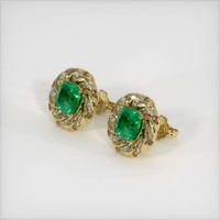 <span>0.74</span>&nbsp;<span class="tooltip-light">Ct.Tw.<span class="tooltiptext">Total Carat Weight</span></span> Emerald Earrings, 18K Yellow Gold 2