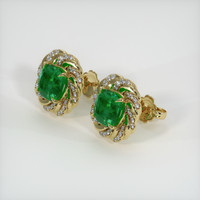 <span>1.33</span>&nbsp;<span class="tooltip-light">Ct.Tw.<span class="tooltiptext">Total Carat Weight</span></span> Emerald Earrings, 18K Yellow Gold 2