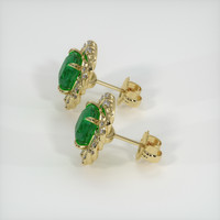 <span>1.33</span>&nbsp;<span class="tooltip-light">Ct.Tw.<span class="tooltiptext">Total Carat Weight</span></span> Emerald Earrings, 18K Yellow Gold 3