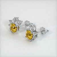 <span>1.59</span> <span class="tooltip-light">Ct.Tw.<span class="tooltiptext">Total Carat Weight</span></span> Yellow Sapphire Earrings, Platinum 950 2