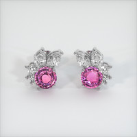 <span>3.48</span>&nbsp;<span class="tooltip-light">Ct.Tw.<span class="tooltiptext">Total Carat Weight</span></span> Pink Sapphire Earrings, Platinum 950 1