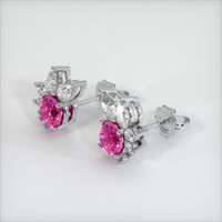 <span>3.48</span>&nbsp;<span class="tooltip-light">Ct.Tw.<span class="tooltiptext">Total Carat Weight</span></span> Pink Sapphire Earrings, Platinum 950 2