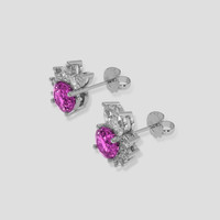 <span>2.06</span>&nbsp;<span class="tooltip-light">Ct.Tw.<span class="tooltiptext">Total Carat Weight</span></span> Pink Sapphire Earrings, Platinum 950 3