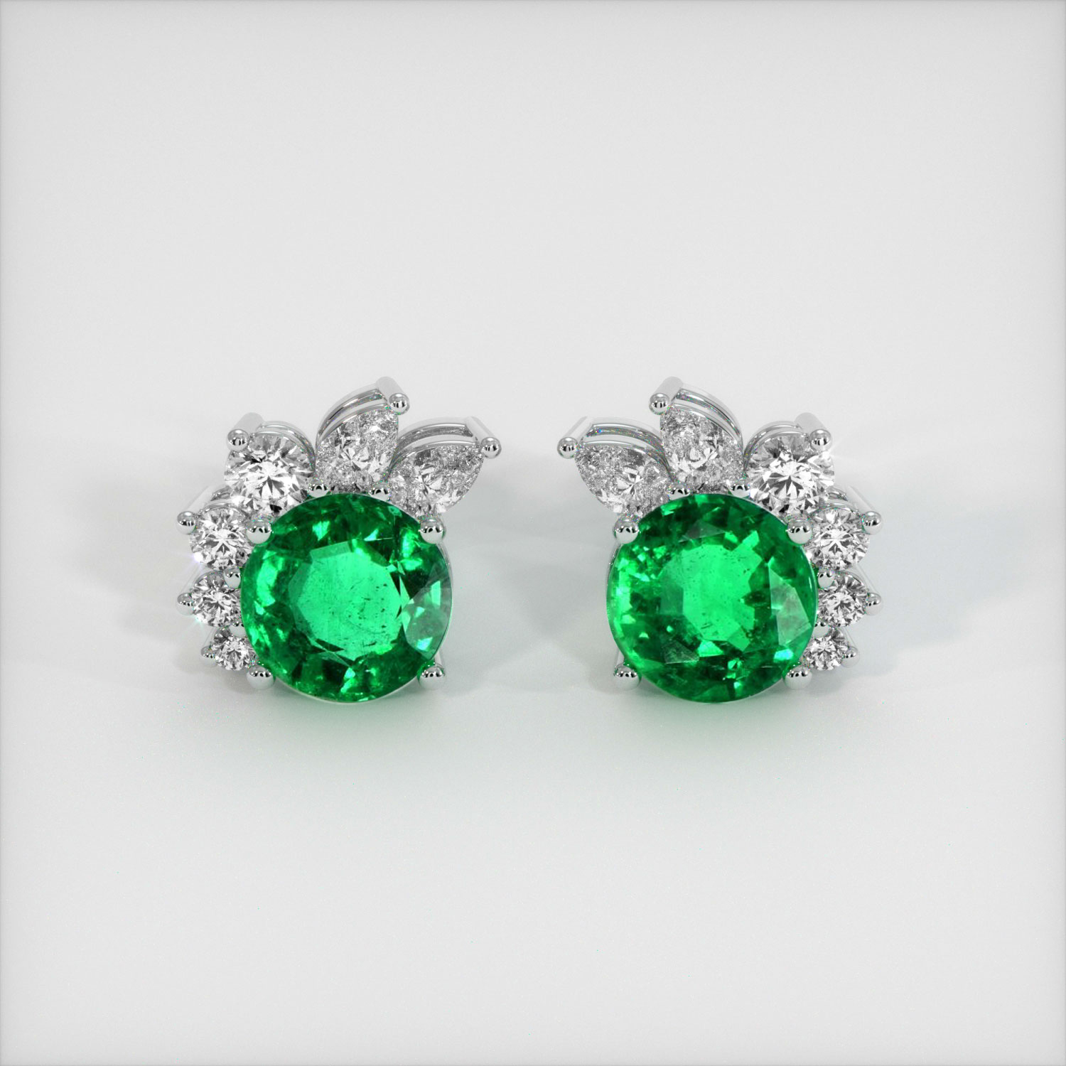 Platinum and deals emerald earrings