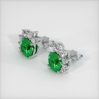 <span>3.20</span> <span class="tooltip-light">Ct.Tw.<span class="tooltiptext">Total Carat Weight</span></span> Emerald Earrings, Platinum 950 2