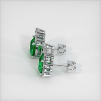 <span>3.20</span> <span class="tooltip-light">Ct.Tw.<span class="tooltiptext">Total Carat Weight</span></span> Emerald Earrings, Platinum 950 3