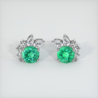 <span>0.90</span>&nbsp;<span class="tooltip-light">Ct.Tw.<span class="tooltiptext">Total Carat Weight</span></span> Emerald Earrings, Platinum 950 1