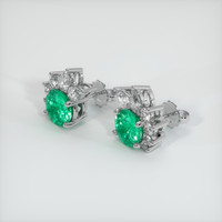 <span>0.90</span>&nbsp;<span class="tooltip-light">Ct.Tw.<span class="tooltiptext">Total Carat Weight</span></span> Emerald Earrings, Platinum 950 2