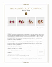 Ruby Earrings 1.21 Ct.Tw.Total Carat Weight, 14K Rose Gold Appraisal