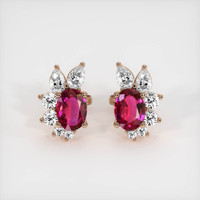 Ruby Earrings 1.21 Ct.Tw.Total Carat Weight, 14K Rose Gold Preview