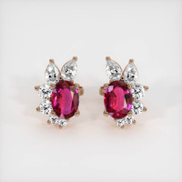 <span>1.21</span>&nbsp;<span class="tooltip-light">Ct.Tw.<span class="tooltiptext">Total Carat Weight</span></span> Ruby Earrings, 14K Rose Gold 1