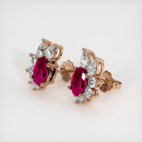 <span>1.21</span>&nbsp;<span class="tooltip-light">Ct.Tw.<span class="tooltiptext">Total Carat Weight</span></span> Ruby Earrings, 14K Rose Gold 2